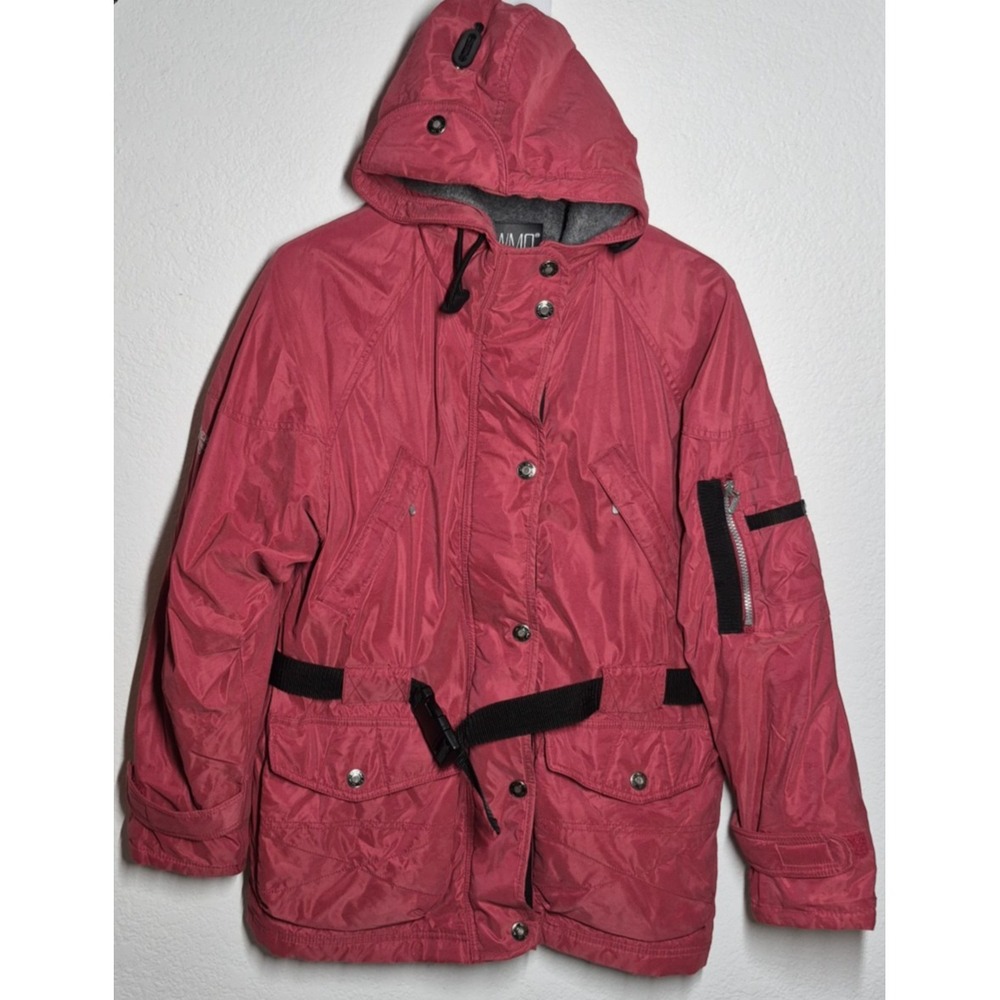 U2 WMO Tech Trekker Hooded  Jacket Womens XS Red Full Zip/Snap Parka